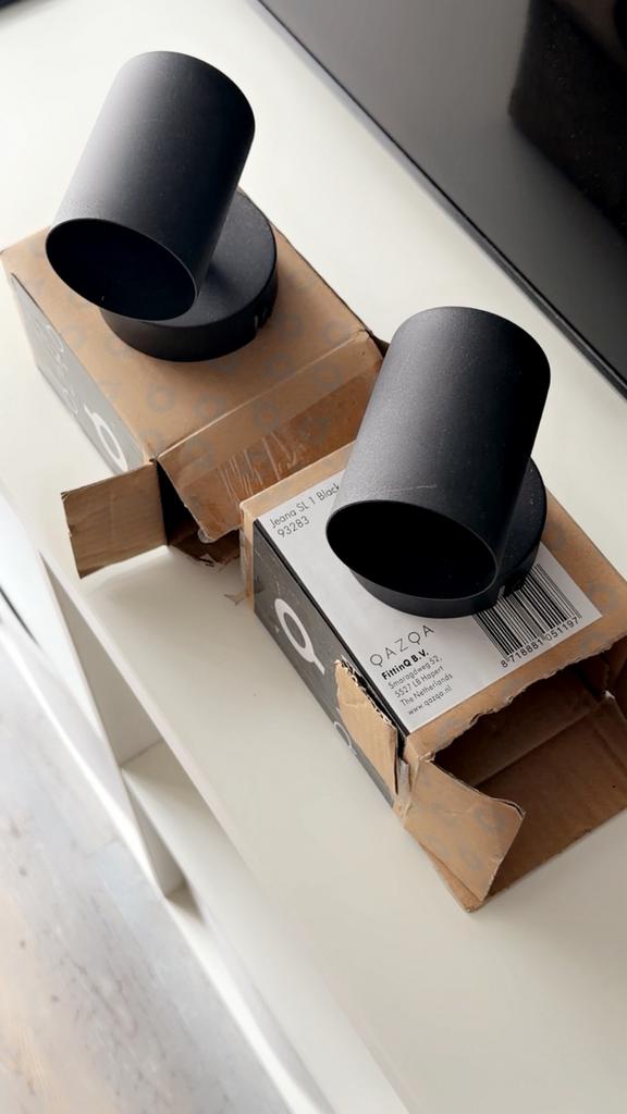 QAZQA Designer spotjes 2x, Ophalen of Verzenden, Zo goed als nieuw, Metaal of Aluminium, Plafondspot of Wandspot