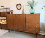 Prachtig vintage midcentury wandmeubel highboard, Huis en Inrichting, Kasten | Dressoirs, Ophalen, Zo goed als nieuw, 25 tot 50 cm