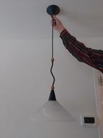 2 hanglampen glas met metaal plafondlampen goed als nieuw, Ophalen of Verzenden, Zo goed als nieuw, Glas