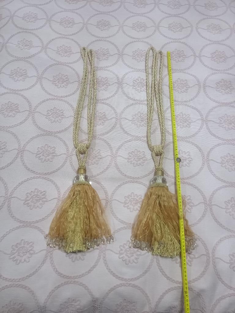 gordijnbanden gordijn banden klossen kwastjes, Huis en Inrichting, Ophalen of Verzenden, Zo goed als nieuw, 200 cm of meer