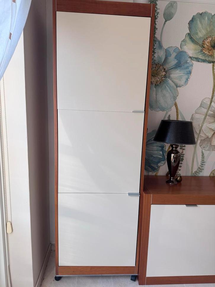 Vintage PASTOE L-serie wandkast kersen en cremewit, Huis en Inrichting, Kasten | Overige, Gebruikt, Ophalen