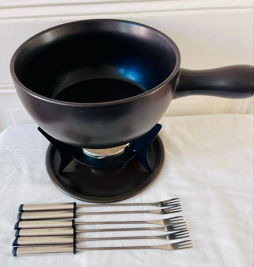 Fondueset met brander en vorkjes, ., Ophalen of Verzenden, Zo goed als nieuw, .