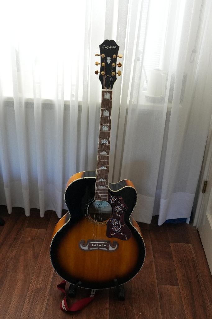 Epiphone J-200EC Studio Te Koop, Muziek en Instrumenten, Snaarinstrumenten | Gitaren | Elektrisch, Ophalen, Gebruikt, Hollow body