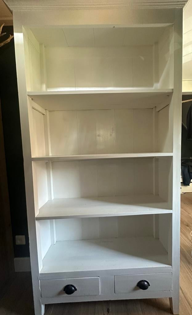 Witte boekenkast met lades antiek, 50 tot 100 cm, Zo goed als nieuw, Met lade(s), 150 tot 200 cm