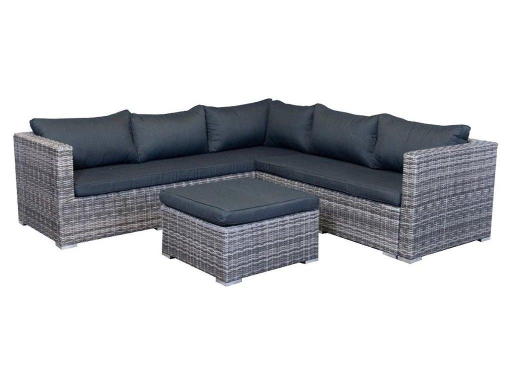 Loungehoekset Gerona, Tuin en Terras, Tuinsets en Loungesets, Nieuw, Loungeset, Wicker, 5 zitplaatsen, Bank, Bijzettafel, Hocker