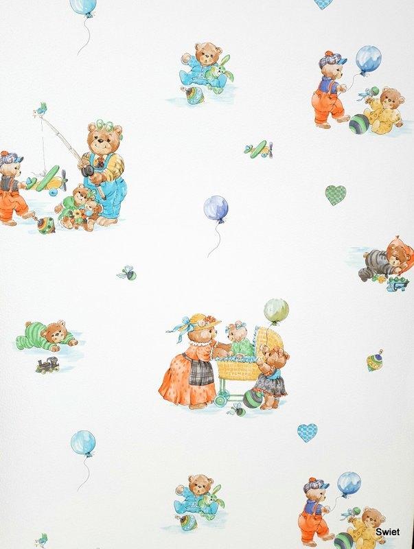 12826 Beren kinderbehang van A.S. Creations swiet, Verzenden, Minder dan 10 m², Geel