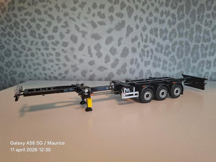 WSI, Containertrailer met 2 losse containers, Hobby en Vrije tijd, Modelauto's | 1:50, Zo goed als nieuw, Bus of Vrachtwagen, Wsi