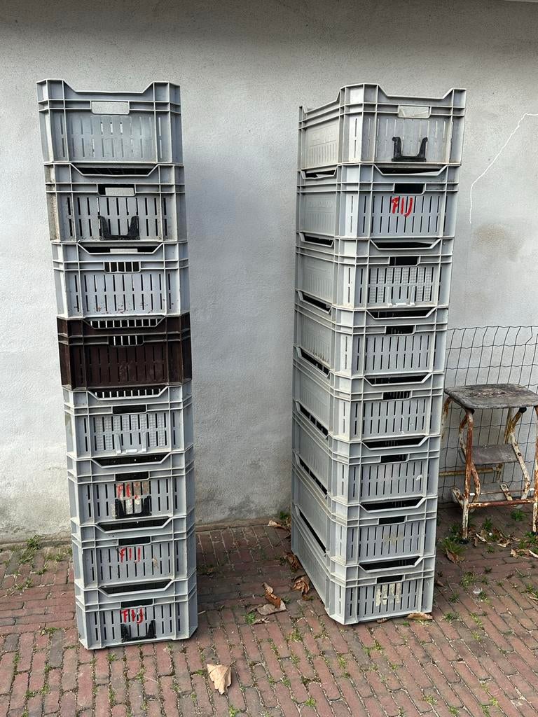 16x Euronorm kratten 60x40 - Magazijnkrat, Ophalen, Gebruikt