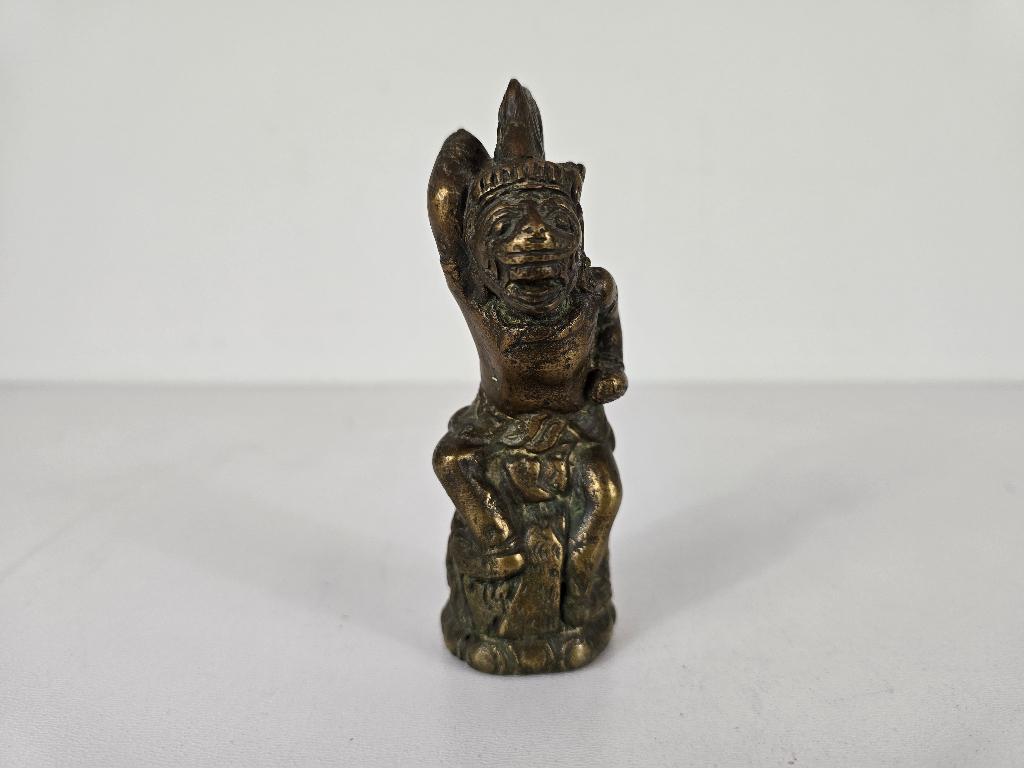 Krisgreep Keris hilt Hanuman, brons, Indonesië eind 19e eeuw, Ophalen of Verzenden, Brons