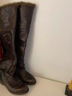 River Woods Hoge Laarzen - Bruin Leer met Bontrand, Kleding | Dames, Ophalen of Verzenden, Gedragen, Bruin, Hoge laarzen