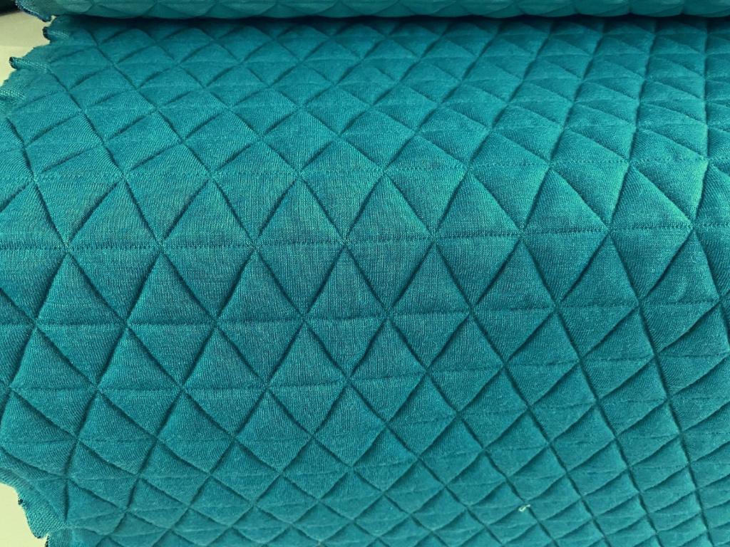 Kvadrat Febrik Triangle 443 Aqua; max. 13 meter meubelstof, Wol, Blauw, 120 cm of meer, Ophalen of Verzenden