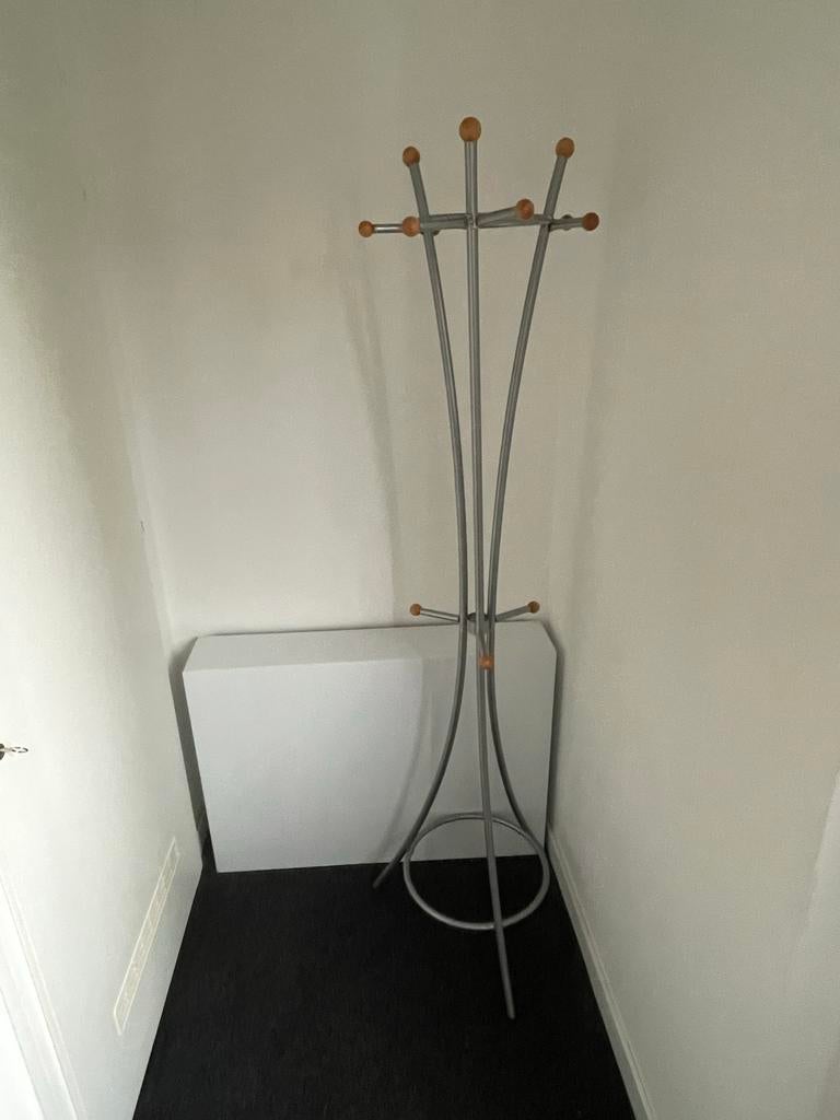 Staande kapstok met houten knoppen, Huis en Inrichting, Woonaccessoires | Kapstokken, Ophalen, Gebruikt, Metaal, Staande kapstok