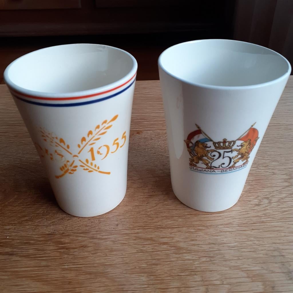 Maastricht Holland bekers, 1955 en Juliana-Bernhard Koning, Ophalen of Verzenden