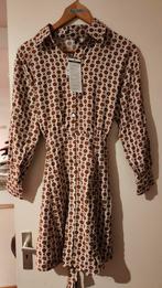 Jurk met patroon en lange mouwen nieuw met kaartje, Maat 38/40 (M), Bruin, Nieuw, Ophalen of Verzenden