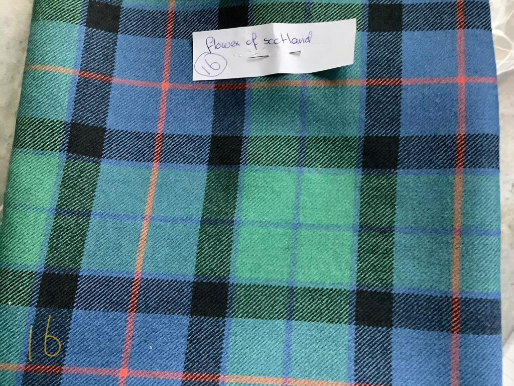 Schotse Tartan Flower of Scotland Wol, light middel, Wol, Overige kleuren, Ophalen of Verzenden, 30 tot 120 cm