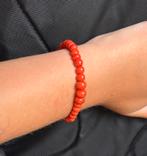Bloedkoraal armband rode fraaie kleur 14k slot goud dames, Verzenden, Goud, Armband, Met edelsteen