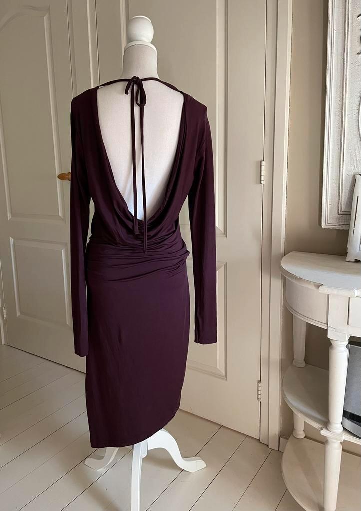 Cora Kemperman Jurk / M / Aubergine, Kleding | Dames, Jurken, Zo goed als nieuw, Maat 38/40 (M), Paars, Onder de knie, Ophalen of Verzenden
