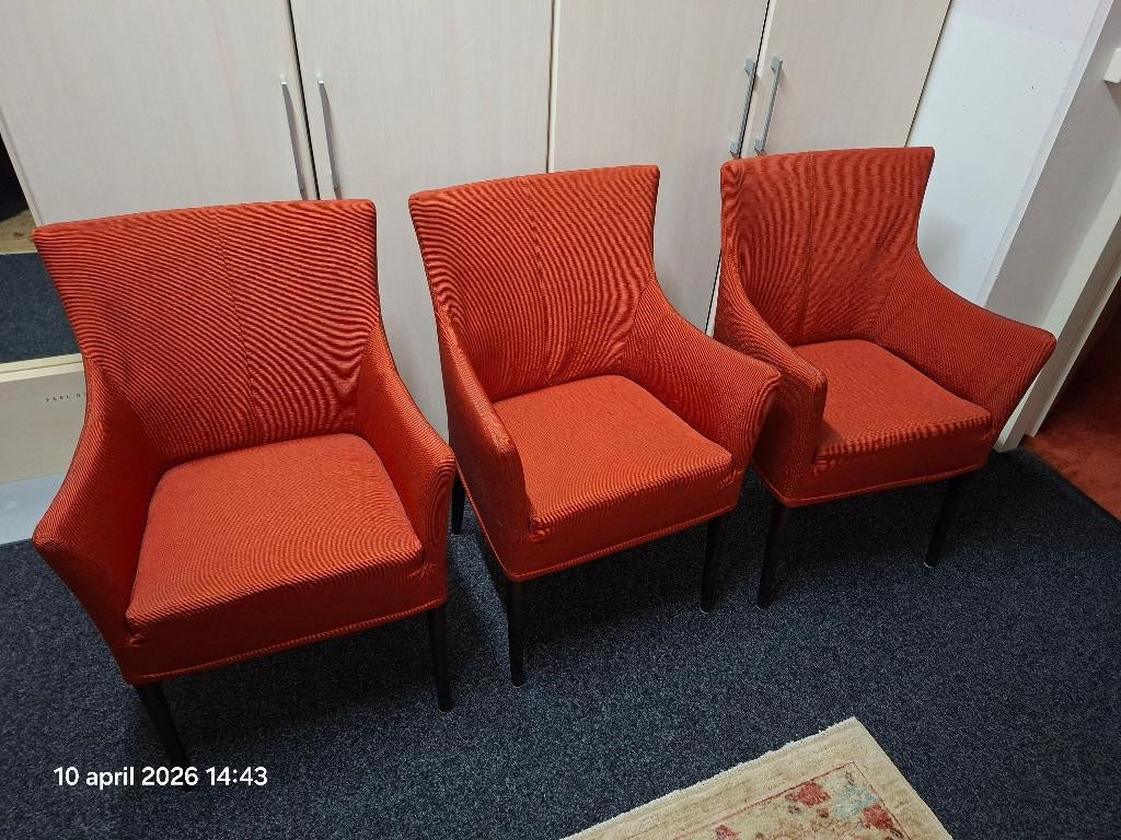 6 design tafel stoelen, Gebruikt, 50 tot 100 cm, Vijf personen of meer, Overige vormen