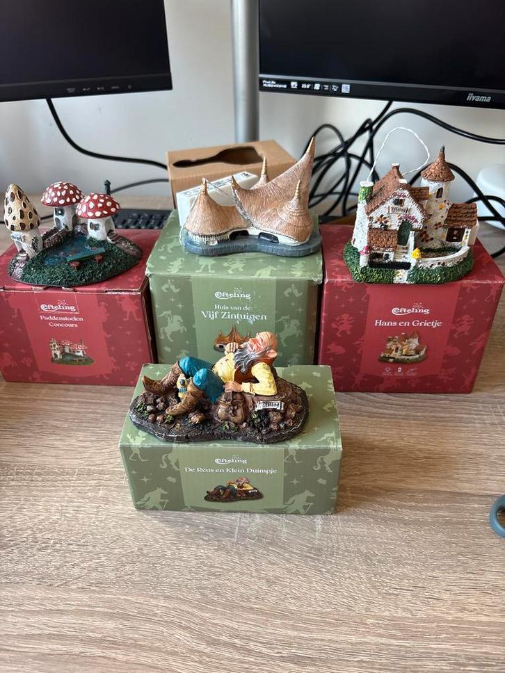 Efteling Huisjes en Beeldjes - Set van 4, Verzamelen, Efteling, Nieuw, Beeldje of Poppetje, Ophalen
