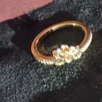 Prachtige goudkleurige zilveren ring Prinses en de Kikker, Met kristal, Nieuw, Ophalen of Verzenden, 17 tot 18