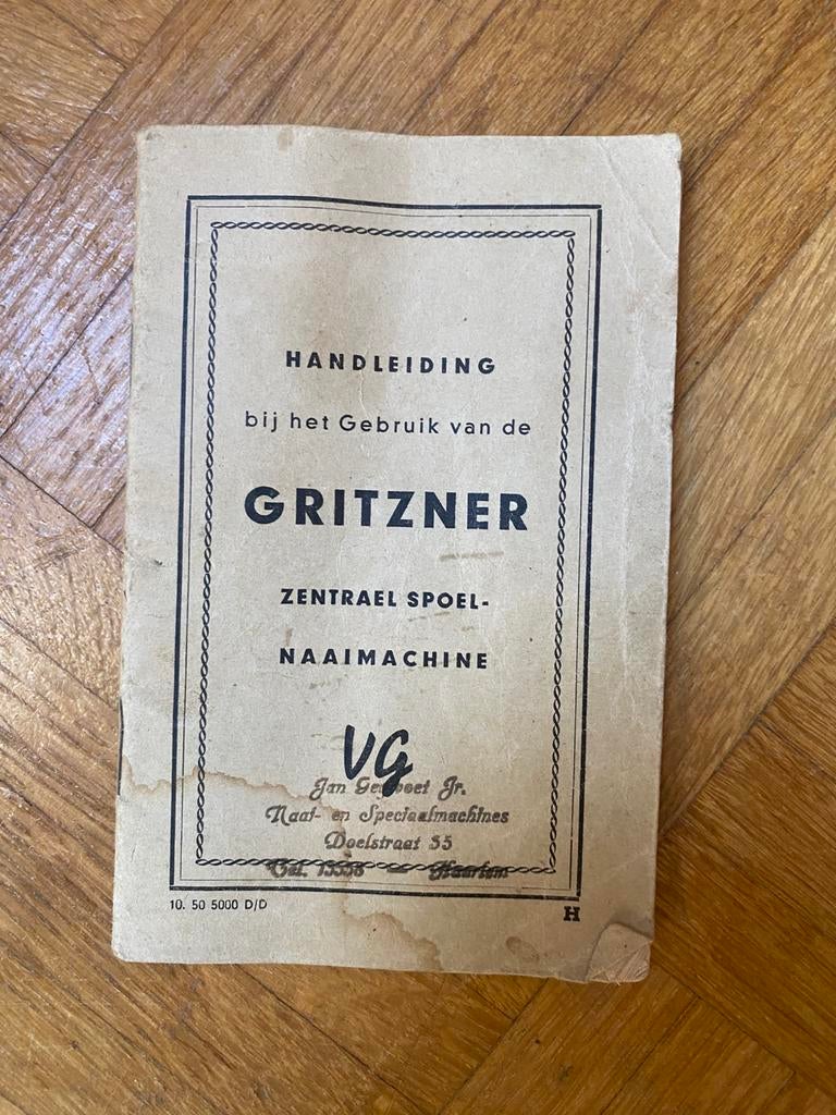 Gritzner Naaimachine handleiding, Antiek en Kunst, Antiek | Naaimachines, Ophalen of Verzenden