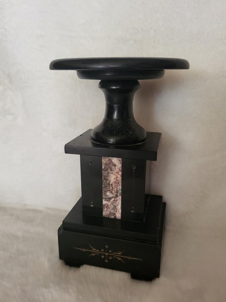 Zwart Marmeren Franse Kandelaar - Schouwgarnituur, Ophalen of Verzenden, Koper of Brons