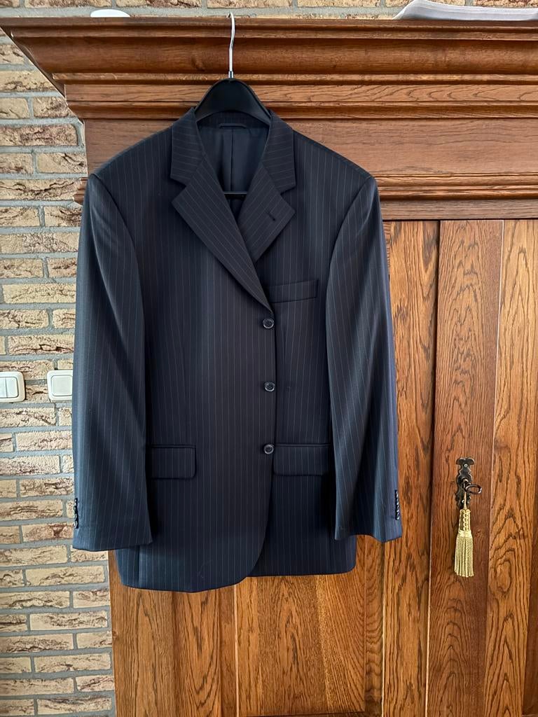 Herenpak Roy Robson zwart met grijze streep, Kleding | Heren, Kostuums en Colberts, Ophalen of Verzenden, Gedragen, Maat 52/54 (L)