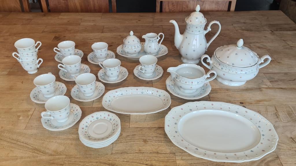 Eschenbach servies set 29 stuks met pastel bloemen, Antiek en Kunst, Ophalen of Verzenden