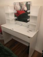 Kaptafel toilettafel met licht en 1 grote lade, Ophalen, Zo goed als nieuw, 100 tot 150 cm