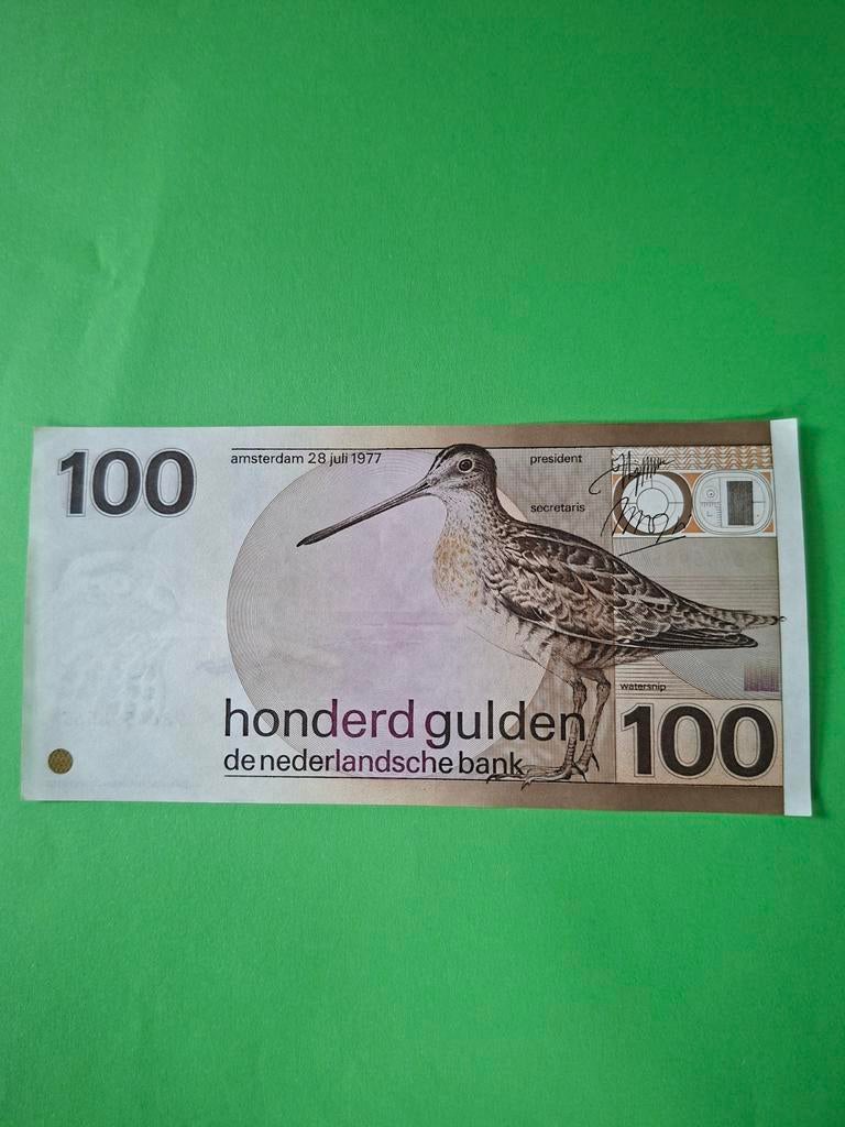 100 gulden Snip uit 1977 in UNC, Postzegels en Munten, Bankbiljetten | Nederland, Ophalen of Verzenden, 100 gulden, Los biljet