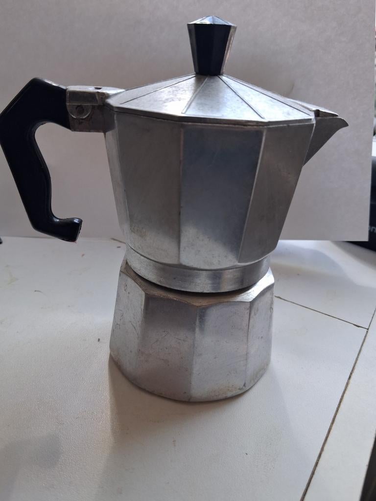 Vintage Aluminium Percolator - Italiaans Design, Gebruikt, Espresso apparaat, Gemalen koffie, Ophalen of Verzenden