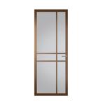 Svedex Brons binnendeur met glas in stomp en opdek, Niet ingevuld, 80 tot 100 cm, Binnendeur, Niet ingevuld