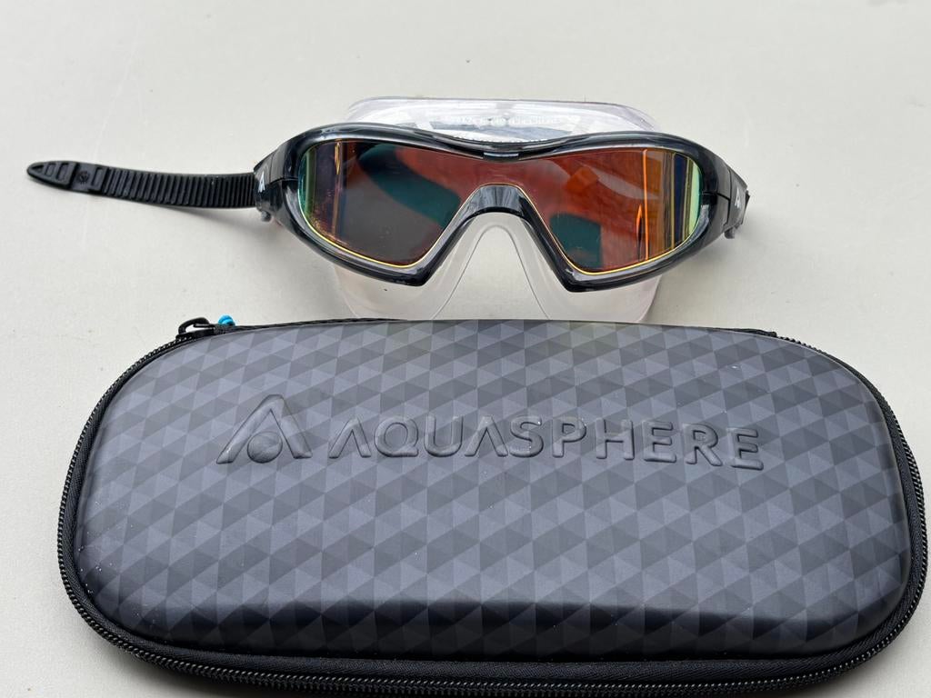 Aquasphere Vista Pro duikbril met hoesje, Watersport en Boten, Duiken, Ophalen of Verzenden, Zo goed als nieuw, Duikbril of Snorkel