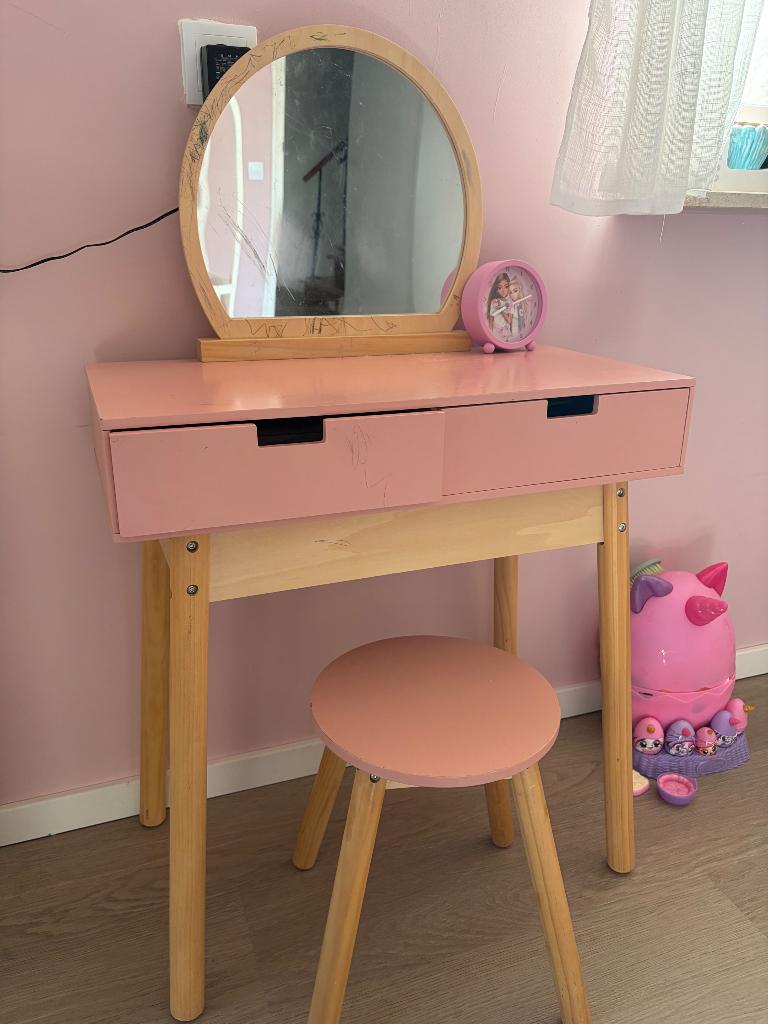 Kaptafel meisje, Huis en Inrichting, Tafels | Kaptafels, Ophalen, Gebruikt, 50 tot 100 cm, Minder dan 100 cm