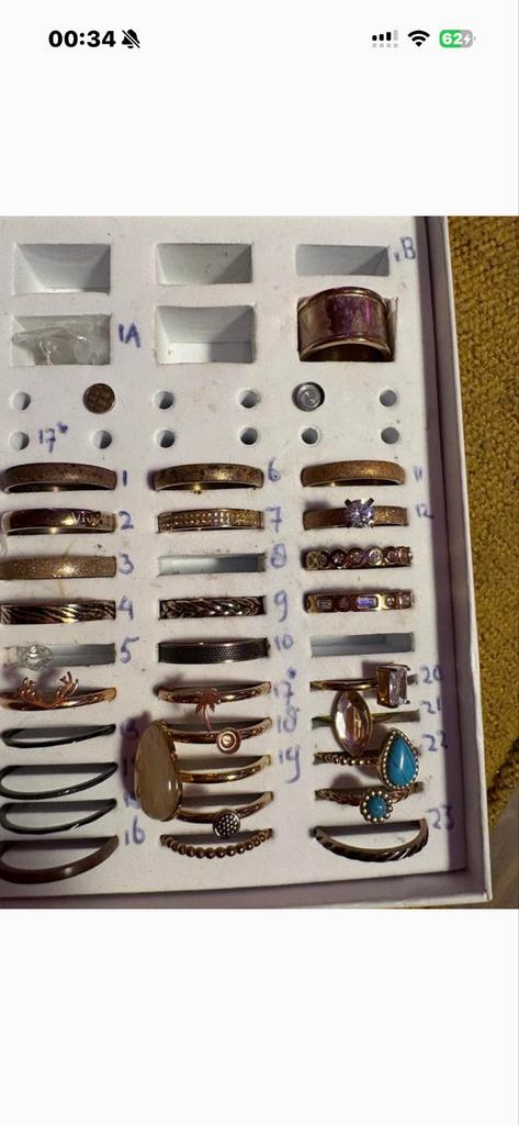 Grote collectie Ixxxi ringen en vulringen - complete set, Sieraden, Tassen en Uiterlijk, Ringen, Met kristal, 18 tot 19, Gebruikt