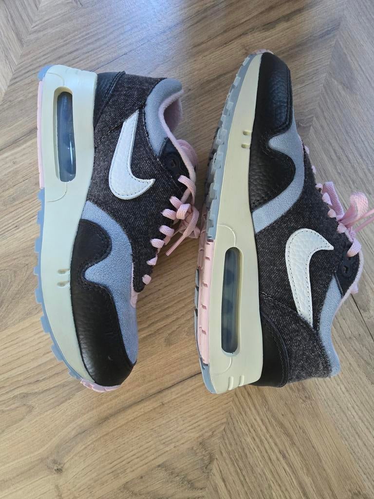 Nike Air Max 1 Big Bubble Black Denim - Maat 38, Kleding | Heren, Schoenen, Ophalen of Verzenden, Zo goed als nieuw, Zwart, Sneakers of Gympen