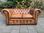 Emgelse Stoere Chesterfield bank cognac, Ophalen of Verzenden, Zo goed als nieuw, 75 tot 100 cm, Leer