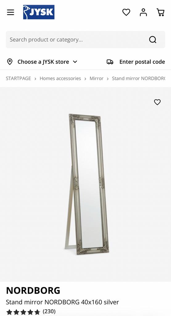JIYSK Silver mirror, Minder dan 50 cm, Ophalen of Verzenden, Zo goed als nieuw, Minder dan 100 cm
