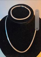 925 zilveren collier en armband, visgraat, plat, Nederlands, Ophalen of Verzenden, Zilver