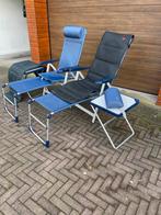 Crespo Campingstoel met voetenbankje en bijzettafel, Ophalen, Gebruikt, Campingstoel