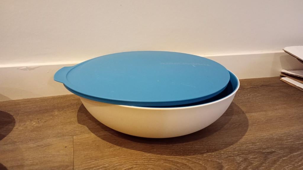Tupperware Allegra Kom 3,5 L met Deksel, Huis en Inrichting, Ophalen of Verzenden, Zo goed als nieuw, Blauw, Bak of Kom