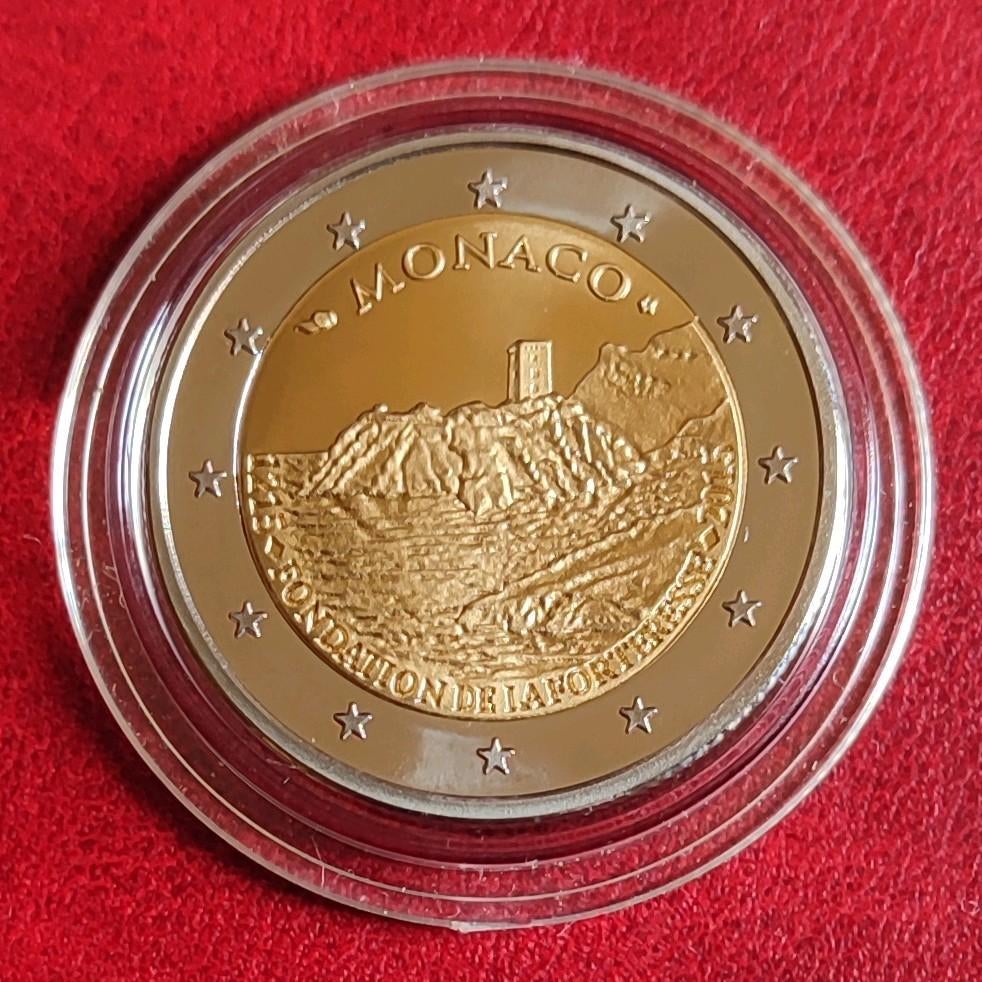 Monaco 2 euro 2015 UNC Copy Kasteel op de Rots in Capsule, Ophalen of Verzenden, Monaco, 2 euro, Losse munt