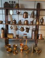 Mooi miniatuur wand rekje met koperen miniatuur dingetjes, Ophalen of Verzenden, Zo goed als nieuw, Minder dan 150 cm, Minder dan 100 cm