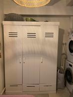 Woood Connect 3-deurs kledingkast + lade wit, Ophalen, Gebruikt, 100 tot 150 cm, Stoere basic houten kast