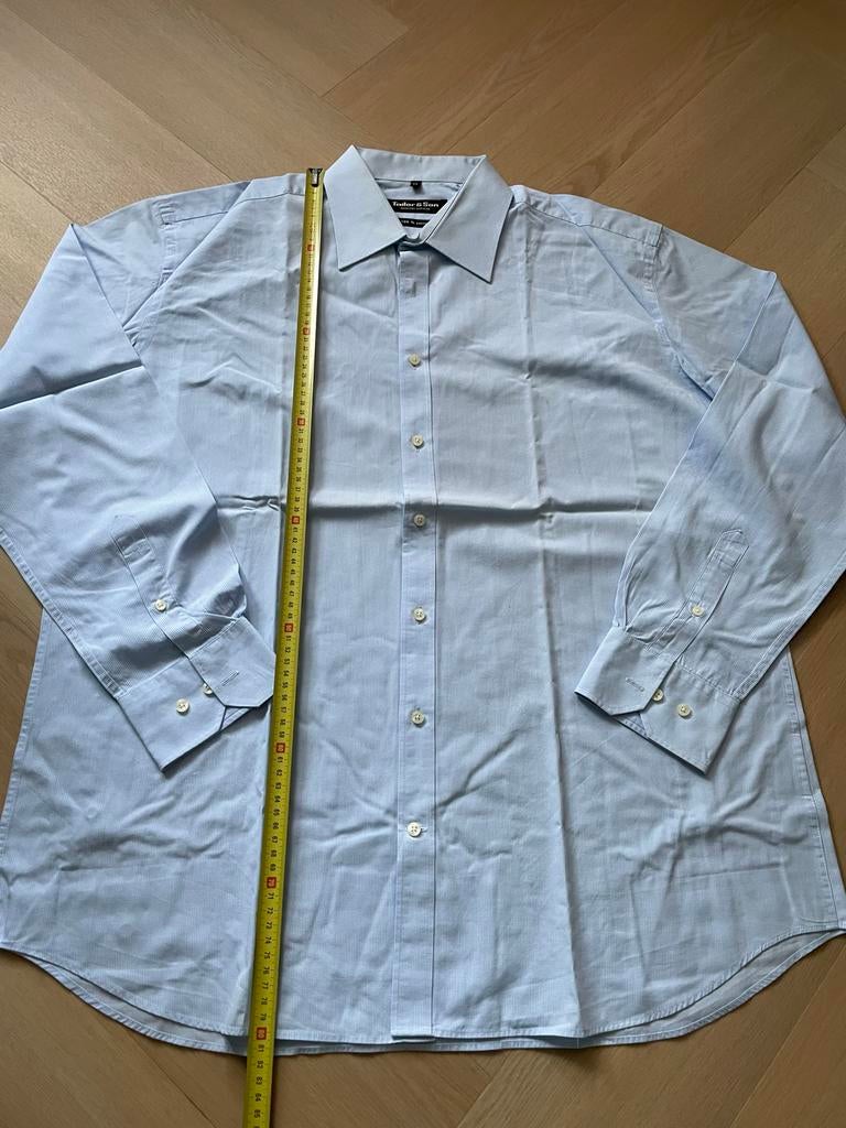 Tailor & Son Overhemd XXL - Lichtblauw, 100% Katoen, Ophalen of Verzenden, Zo goed als nieuw, Blauw, Halswijdte 43/44 (XL)