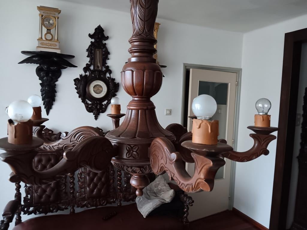 Houten lamp antiek, Ophalen