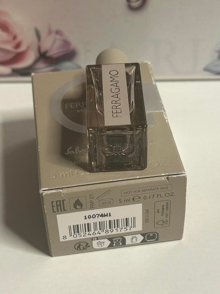 Salvatore Ferragamo - bright leather miniature 5ml edt homme, Ophalen of Verzenden, Nieuw, Miniatuur, Gevuld