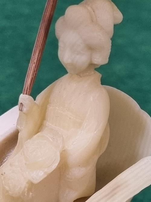 Beeld vrouw op riksja Japanse vintage, Verzamelen, Ophalen of Verzenden