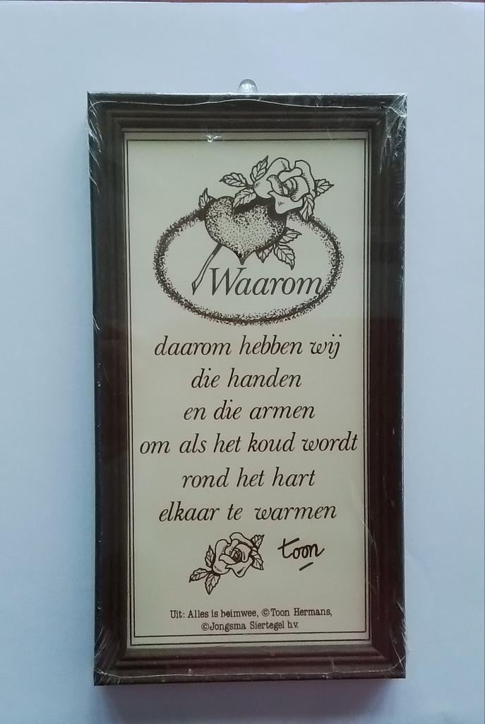 Spreukentegeltje, Waarom van Toon Hermans,nieuw, Huis en Inrichting, Ophalen of Verzenden, Nieuw