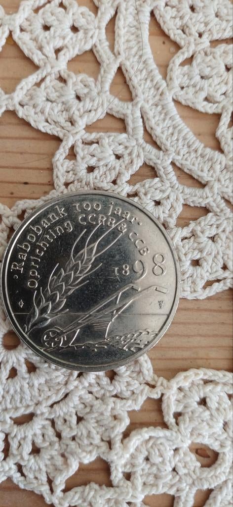 10 gulden munt Wilhelmina 1998 Rabobank, Postzegels en Munten, Munten | Nederland, Zilver, Ophalen of Verzenden, Koningin Wilhelmina